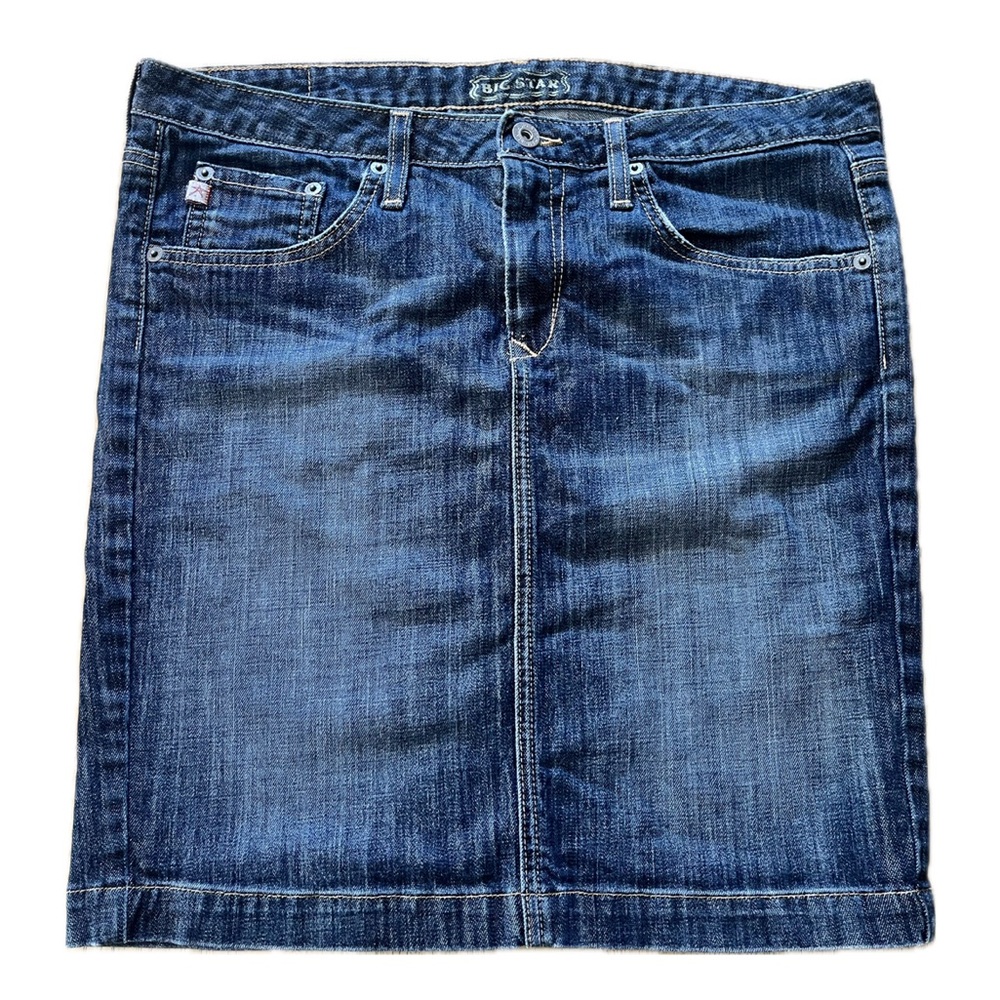 Big Star Jean Skirt Knee Length Denim Pencil Dark Wash 31